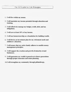 10 Wealth For Life Principles